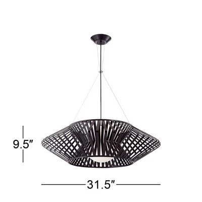 Possini Euro Design Planet Black Large Pendant Light 31 1/2" Wide Mid Century Modern White Glass For Dining Room House Foyer Kitchen Island Entryway 8 Possini Euro Design Planet Black Large Pendant Light 31 1/2" Wide Mid Century Modern White Glass For Dining Room House Foyer Kitchen Island Entryway - Image 6