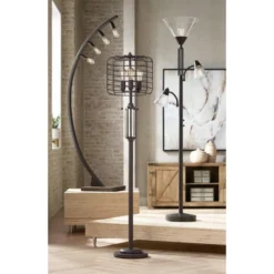 Franklin Iron Works Warwick Industrial Torchiere Floor Lamp With Side Lights 71 1/2" Tall Tiger Bronze LED Clear Seedy Glass For Living Room Reading 16 Franklin Iron Works Warwick Industrial Torchiere Floor Lamp With Side Lights 71 1/2" Tall Tiger Bronze LED Clear Seedy Glass For Living Room Reading -Selected Home Furnishings Store GUEST 023745ec 43a4 41a8 8b0c dd8b58eadc03