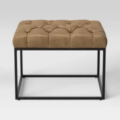 Trubeck Tufted Metal Base Ottoman Faux Leather - Threshold™ 10 Trubeck Tufted Metal Base Ottoman Faux Leather - Threshold™ -Selected Home Furnishings Store GUEST 0509fa7b e089 4af0 8df0 830bc533e45b