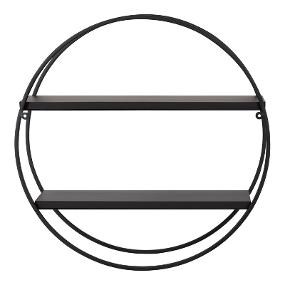 24" Diameter Sequoia Wood And Metal Round Wall Shelf - Kate & Laurel All Things Decor 5 24" Diameter Sequoia Wood And Metal Round Wall Shelf - Kate & Laurel All Things Decor - Image 3