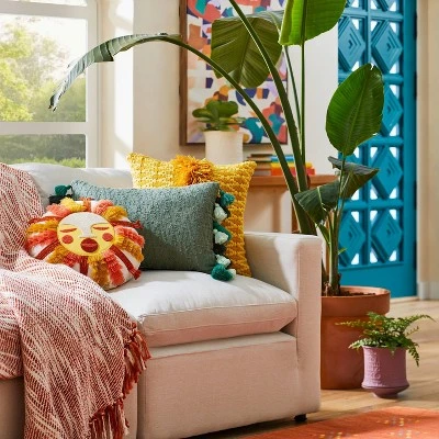 Fringed And Embroidered Sun Round Throw Pillow Gold - Opalhouse™ Designed With Jungalow™ 3 Fringed And Embroidered Sun Round Throw Pillow Gold - Opalhouse™ Designed With Jungalow™