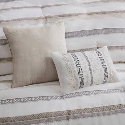 Madison Park 5pc Cove Clipped Jacquard Comforter Set White/Assorted Beiges 9 Madison Park 5pc Cove Clipped Jacquard Comforter Set White/Assorted Beiges - Image 7