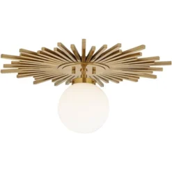 Possini Euro Design Hazel Modern Ceiling Light Semi Flush Mount Fixture 24" Wide Warm Brass White Globe Shade For Bedroom Kitchen Living Room Hallway 12 Possini Euro Design Hazel Modern Ceiling Light Semi Flush Mount Fixture 24" Wide Warm Brass White Globe Shade For Bedroom Kitchen Living Room Hallway -Selected Home Furnishings Store GUEST 09f457ea 2d85 4a3f a988 56d08537b4d9