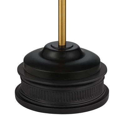 Possini Euro Design Roxie Modern Floor Lamp With Riser 65 1/2" Tall Brass Black Metal Sheer Linen Double Drum Shade For Living Room Bedroom Office 6 Possini Euro Design Roxie Modern Floor Lamp With Riser 65 1/2" Tall Brass Black Metal Sheer Linen Double Drum Shade For Living Room Bedroom Office - Image 4