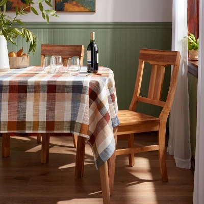 60"x84" Plaid Woven Cotton Tablecloth - Threshold™ 3 60"x84" Plaid Woven Cotton Tablecloth - Threshold™