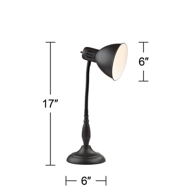 360 Lighting Breck Desk Table Lamp 17" High Dark Bronze Metal Adjustable Gooseneck Arm For Bedroom Bedside Nightstand Office Kids Family House Home 8 360 Lighting Breck Desk Table Lamp 17" High Dark Bronze Metal Adjustable Gooseneck Arm For Bedroom Bedside Nightstand Office Kids Family House Home - Image 6