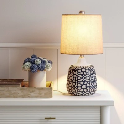 Assembled Ceramic Table Lamp Blue - Threshold™ 4 Assembled Ceramic Table Lamp Blue - Threshold™ - Image 2