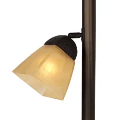 Franklin Iron Works Rustic Farmhouse Mission Torchiere Floor Lamp 71 1/2" Tall Roman Bronze 3-Light Frosted Champagne Amber Glass For Living Room -Selected Home Furnishings Store GUEST 112f24c5 8a79 4601 819b 2cce53d80b7c