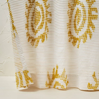 1pc 50"x84" Light Filtering Jacquard Curtain Panel Gold - Opalhouse™ Designed With Jungalow™ 4 1pc 50"x84" Light Filtering Jacquard Curtain Panel Gold - Opalhouse™ Designed With Jungalow™ - Image 2