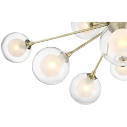 Possini Euro Design Modern Ceiling Light Semi Flush Mount Fixture Sputnik Brass 30 1/2" Wide 15-Light Double Glass Ball Hallway 9 Possini Euro Design Modern Ceiling Light Semi Flush Mount Fixture Sputnik Brass 30 1/2" Wide 15-Light Double Glass Ball Hallway -Selected Home Furnishings Store GUEST 12c54125 4052 423e 84a8 2d0203a94105