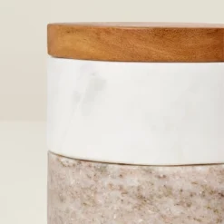 3pc Marble Stacking Salt & Pepper Cellar White/Warm Gray - Hearth & Hand™ With Magnolia -Selected Home Furnishings Store GUEST 1511b512 a04d 4638 8b56 b59f269aa4b2