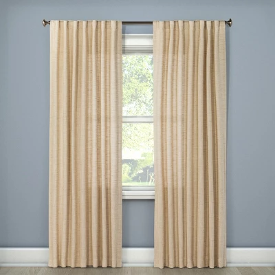 1pc Light Filtering Textured Weave Window Curtain Panel Cream - Threshold™ 4 1pc Light Filtering Textured Weave Window Curtain Panel Cream - Threshold™ - Image 2