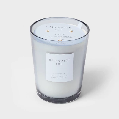 Colored Vase Glass With Dustcover Rainwater Lily Candle Gray - Threshold™ 7 Colored Vase Glass With Dustcover Rainwater Lily Candle Gray - Threshold™ - Image 5