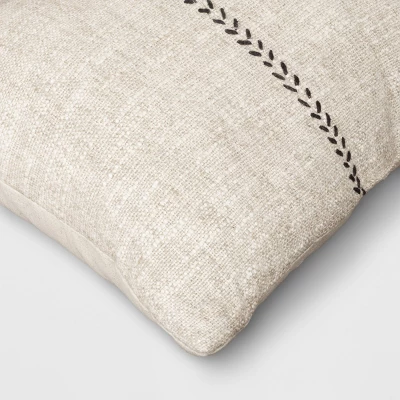 Oversized Stitched Lumbar Throw Pillow Neutral - Threshold™ 5 Oversized Stitched Lumbar Throw Pillow Neutral - Threshold™ - Image 3