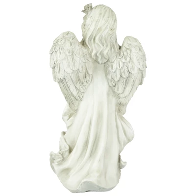 Northlight 17" Peaceful Angel Holding A Rose Outdoor Garden Statue 6 Northlight 17" Peaceful Angel Holding A Rose Outdoor Garden Statue - Image 4