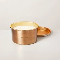 Lidded Metal Willow 4-Wick Jar Candle Brass Finish 20oz - Hearth & Hand™ With Magnolia 5 Lidded Metal Willow 4-Wick Jar Candle Brass Finish 20oz - Hearth & Hand™ With Magnolia -Selected Home Furnishings Store GUEST 1cdfe0d7 4252 4460 a0c6 baa048e35a6c