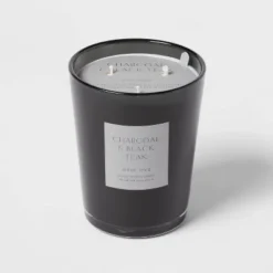 Colored Vase Glass With Dustcover & Black Teak Candle Black - Threshold™ 13 Colored Vase Glass With Dustcover & Black Teak Candle Black - Threshold™ -Selected Home Furnishings Store GUEST 203164b8 cea9 4b9d 90b7 3255297338b3