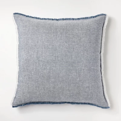 Oversized Reversible Linen Square Throw Pillow With Frayed Edges - Threshold™ Designed With Studio McGee 8 Oversized Reversible Linen Square Throw Pillow With Frayed Edges - Threshold™ Designed With Studio McGee - Image 6
