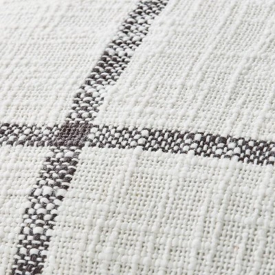 24"x24" Woven Slub Checkered Throw Pillow With Tassels Cream/Gray - Hearth & Hand™ With Magnolia 4 24"x24" Woven Slub Checkered Throw Pillow With Tassels Cream/Gray - Hearth & Hand™ With Magnolia - Image 2