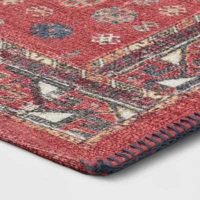 Vintage Persian Medallion Kitchen Rug Red - Threshold™ 4 Vintage Persian Medallion Kitchen Rug Red - Threshold™ - Image 2