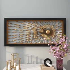 Metal Sunburst Coiled Ribbon Wall Decor With Black Frame Gold - Olivia & May 24 Metal Sunburst Coiled Ribbon Wall Decor With Black Frame Gold - Olivia & May -Selected Home Furnishings Store GUEST 23b47779 985a 4670 86a3 4c6e0eefc878