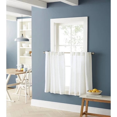 2pk 42"x36" Light Filtering Honeycomb Curtain Tiers White - Threshold™ 4 2pk 42"x36" Light Filtering Honeycomb Curtain Tiers White - Threshold™ - Image 2