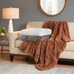 50"x60" Amaya Faux Fur Throw Blanket - Madison Park 15 50"x60" Amaya Faux Fur Throw Blanket - Madison Park -Selected Home Furnishings Store GUEST 276ca83a 19e4 49b6 b2d5 7b8167231b14