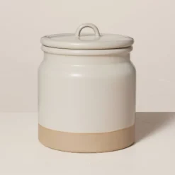 Dry Goods Stoneware Crock Canister Warm Gray/Clay - Hearth & Hand™ With Magnolia -Selected Home Furnishings Store GUEST 276e425a 33ae 423c 93b3 aa935cdd40be