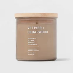 Glass Jar Vetiver And Cedarwood Candle Brown - Threshold™ 9 Glass Jar Vetiver And Cedarwood Candle Brown - Threshold™ -Selected Home Furnishings Store GUEST 2be66217 9673 4f71 89d7 981533e54650