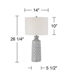 360 Lighting Patrick Modern Coastal Table Lamp 26 1/4" High Gray White Wash Geometric Ceramic Drum Fabric Shade For Bedroom Living Room Bedside Office 13 360 Lighting Patrick Modern Coastal Table Lamp 26 1/4" High Gray White Wash Geometric Ceramic Drum Fabric Shade For Bedroom Living Room Bedside Office -Selected Home Furnishings Store GUEST 2d5b0cf3 a0d6 483b 8d5c e2708d91b063