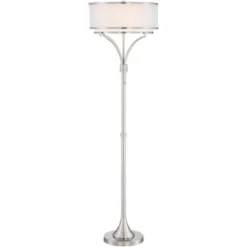 Possini Euro Design Modern Floor Lamp 64" Tall Brushed Nickel Silver Organza White Linen Drum Shade For Living Room Bedroom Office 16 Possini Euro Design Modern Floor Lamp 64" Tall Brushed Nickel Silver Organza White Linen Drum Shade For Living Room Bedroom Office -Selected Home Furnishings Store GUEST 2f2e39ff e9bf 4d91 a0f8 80deeb6d9b9e