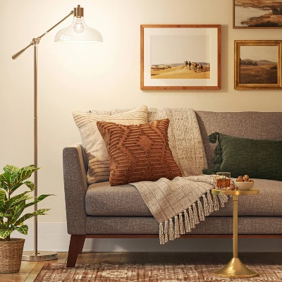 Crosby Bell Floor Lamp Brass With Glass Shade - Threshold™ 4 Crosby Bell Floor Lamp Brass With Glass Shade - Threshold™ - Image 2