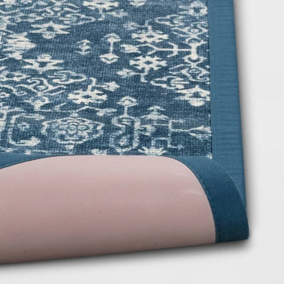 Vintage Print Comfort Rug Blue - Threshold™ 5 Vintage Print Comfort Rug Blue - Threshold™ - Image 3