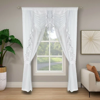 Kate Aurora Ultra Glam Beaded Sparkly Sheer Window In A Bag Curtain Set 8 Kate Aurora Ultra Glam Beaded Sparkly Sheer Window In A Bag Curtain Set - Image 6