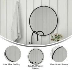 Emma And Oliver Wall Mounted Mirror With Iron Frame, Silver Backing And Shatterproof Glass For Entryways, Bathrooms And More 16 Emma And Oliver Wall Mounted Mirror With Iron Frame, Silver Backing And Shatterproof Glass For Entryways, Bathrooms And More -Selected Home Furnishings Store GUEST 35ced0ee d6d0 484b 943a 066bc997508e