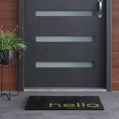 1'6"x2'6"/18"x30" Hello Doormat Black - Project 62™ 4 1'6"x2'6"/18"x30" Hello Doormat Black - Project 62™ - Image 2