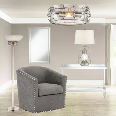 Possini Euro Design Light Blaster Art Deco Torchiere Floor Lamp 72 1/2" Tall Brushed Nickel LED Frosted Glass Bowl Shade For Living Room Bedroom House 8 Possini Euro Design Light Blaster Art Deco Torchiere Floor Lamp 72 1/2" Tall Brushed Nickel LED Frosted Glass Bowl Shade For Living Room Bedroom House - Image 6