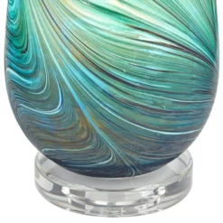 360 Lighting Carmen Modern Coastal Accent Table Lamps 12 1/2" High Set Of 2 Green Art Glass Shade For Bedroom Bedside Nightstand Office 11 360 Lighting Carmen Modern Coastal Accent Table Lamps 12 1/2" High Set Of 2 Green Art Glass Shade For Bedroom Bedside Nightstand Office -Selected Home Furnishings Store GUEST 3b3e014b 328b 40a3 9116 fffc8a644d67