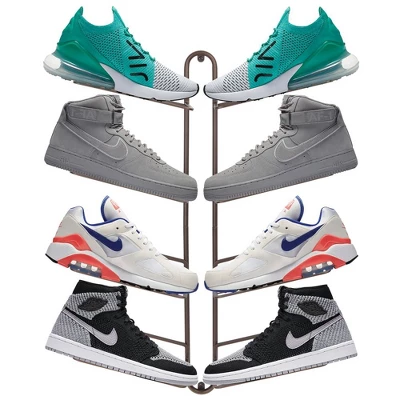 MDesign Metal Shoe Display & Storage Rack, 4 Tier, Wall Mount 5 MDesign Metal Shoe Display & Storage Rack, 4 Tier, Wall Mount - Image 3