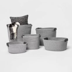17'' Coiled Rope Tapered Basket Gray - Brightroom™ 7 17'' Coiled Rope Tapered Basket Gray - Brightroom™ -Selected Home Furnishings Store GUEST 3b70a5d5 de74 45b7 a5fc bdc4e6a1ccfc 1