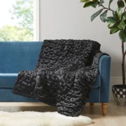 50"x60" Ruched Faux Fur Throw Blanket - Madison Park 33 50"x60" Ruched Faux Fur Throw Blanket - Madison Park -Selected Home Furnishings Store GUEST 4057b3fb d299 42c0 915e 60829b4a932b