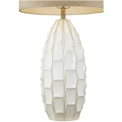 Possini Euro Design Cosgrove Modern Mid Century Table Lamp 32 3/4" Tall White Glazed Ceramic Beige Fabric Drum Shade For Bedroom Living Room Bedside 14 Possini Euro Design Cosgrove Modern Mid Century Table Lamp 32 3/4" Tall White Glazed Ceramic Beige Fabric Drum Shade For Bedroom Living Room Bedside -Selected Home Furnishings Store GUEST 4071ce30 3ef3 4f98 9390 6f7c7f7a79d4