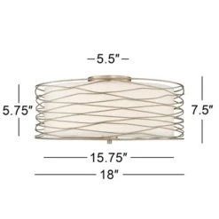 Possini Euro Design Modern Ceiling Light Flush Mount Fixture Antique Silver Leaf 18" Wide Wavy Spun White Drum For Bedroom Kitchen 14 Possini Euro Design Modern Ceiling Light Flush Mount Fixture Antique Silver Leaf 18" Wide Wavy Spun White Drum For Bedroom Kitchen -Selected Home Furnishings Store GUEST 4112a4ed 7d59 4dbe 993c c95c22d4de5b