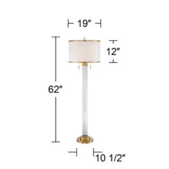 Possini Euro Design Cadence Modern Floor Lamp Standing 62" Tall Crystal Glass Column Satin Brass Linen Drum Shade For Living Room Bedroom Office House 15 Possini Euro Design Cadence Modern Floor Lamp Standing 62" Tall Crystal Glass Column Satin Brass Linen Drum Shade For Living Room Bedroom Office House -Selected Home Furnishings Store GUEST 423dd824 c25c 42b8 bded 634e5ab89186