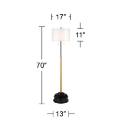 Possini Euro Design Roxie Modern Floor Lamp With Riser 65 1/2" Tall Brass Black Metal Sheer Linen Double Drum Shade For Living Room Bedroom Office 15 Possini Euro Design Roxie Modern Floor Lamp With Riser 65 1/2" Tall Brass Black Metal Sheer Linen Double Drum Shade For Living Room Bedroom Office -Selected Home Furnishings Store GUEST 42578b79 4448 4bbc a6ef e922883a43ee