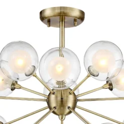 Possini Euro Design Modern Ceiling Light Semi Flush Mount Fixture Sputnik Brass 30 1/2" Wide 15-Light Double Glass Ball Hallway 10 Possini Euro Design Modern Ceiling Light Semi Flush Mount Fixture Sputnik Brass 30 1/2" Wide 15-Light Double Glass Ball Hallway -Selected Home Furnishings Store GUEST 431beddf 6c5b 4cd2 85aa 5ca719f915b6