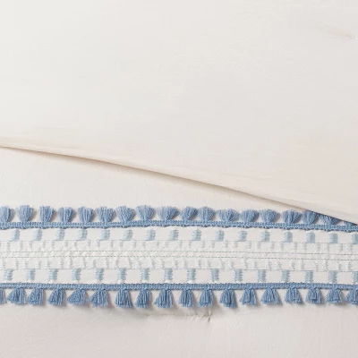 12pc Embroidered Fringe Stripe With Tassels Comforter & Sheet Bedding Set - Threshold™ 5 12pc Embroidered Fringe Stripe With Tassels Comforter & Sheet Bedding Set - Threshold™ - Image 3