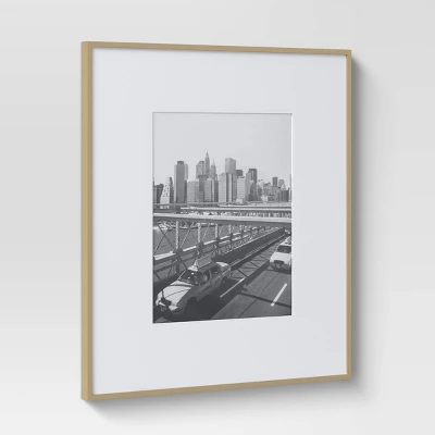 19.4" X 22.4" Matted To 11" X 14" Thin Gallery Oversized Image Frame Brass - Project 62™ 4 19.4" X 22.4" Matted To 11" X 14" Thin Gallery Oversized Image Frame Brass - Project 62™ - Image 2