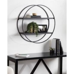 24" Diameter Sequoia Wood And Metal Round Wall Shelf - Kate & Laurel All Things Decor 16 24" Diameter Sequoia Wood And Metal Round Wall Shelf - Kate & Laurel All Things Decor -Selected Home Furnishings Store GUEST 45b6cefb c872 460e bff4 95feb96d08c2
