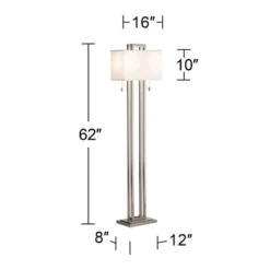 Possini Euro Design Modern Floor Lamp 62" Tall Brushed Nickel Openwork Rectangular Profile Off White Fabric Shade For Living Room Reading 14 Possini Euro Design Modern Floor Lamp 62" Tall Brushed Nickel Openwork Rectangular Profile Off White Fabric Shade For Living Room Reading -Selected Home Furnishings Store GUEST 45fd5b91 70f4 4d5b 868a c49c168a4fae